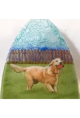 Ecuador, Glass Nightlight Golden Retriever