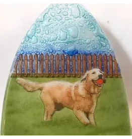 Ecuador, Glass Nightlight Golden Retriever