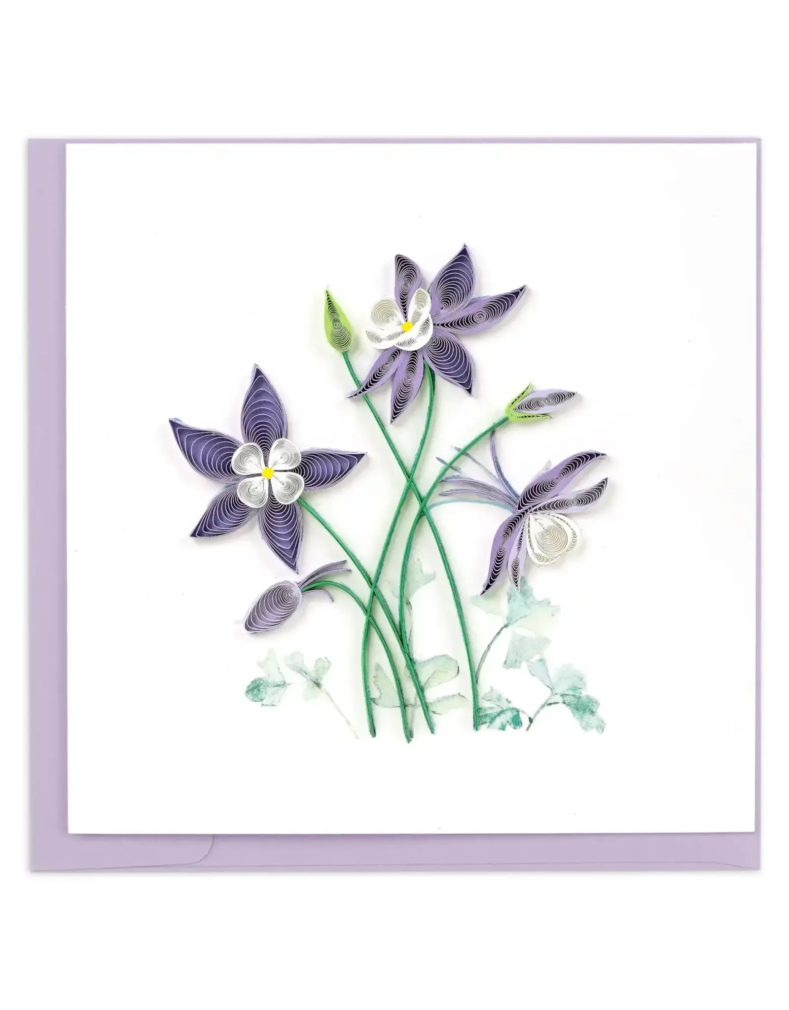 Columbine Flowers Quilling Card