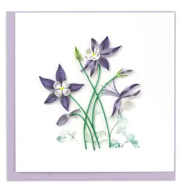Columbine Flowers Quilling Card