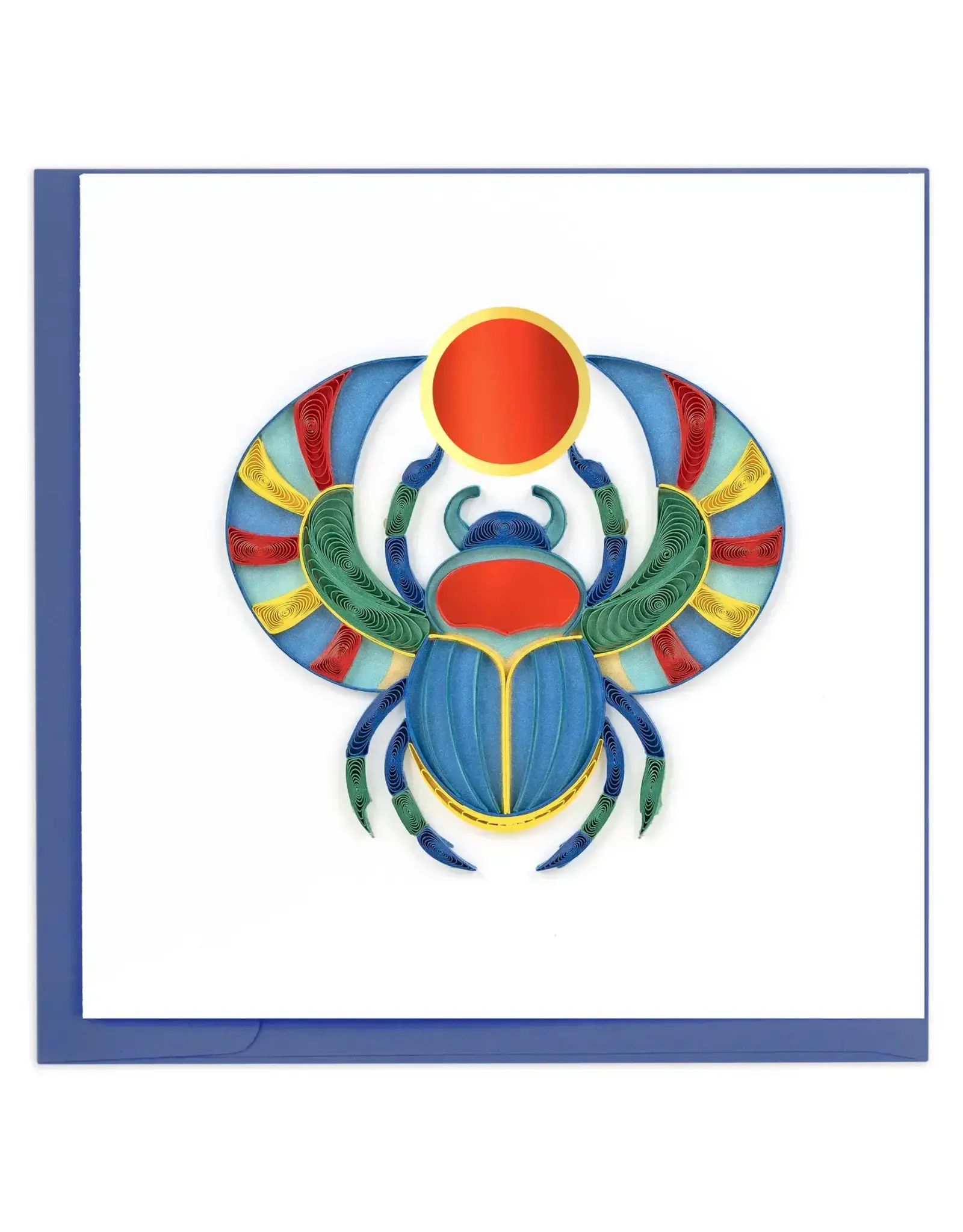 Quilled Egyptian Scarab Beetle Greeting Card