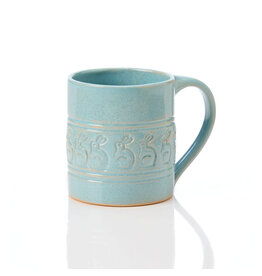 Teal Bunny Ceramic Mug, Nepal