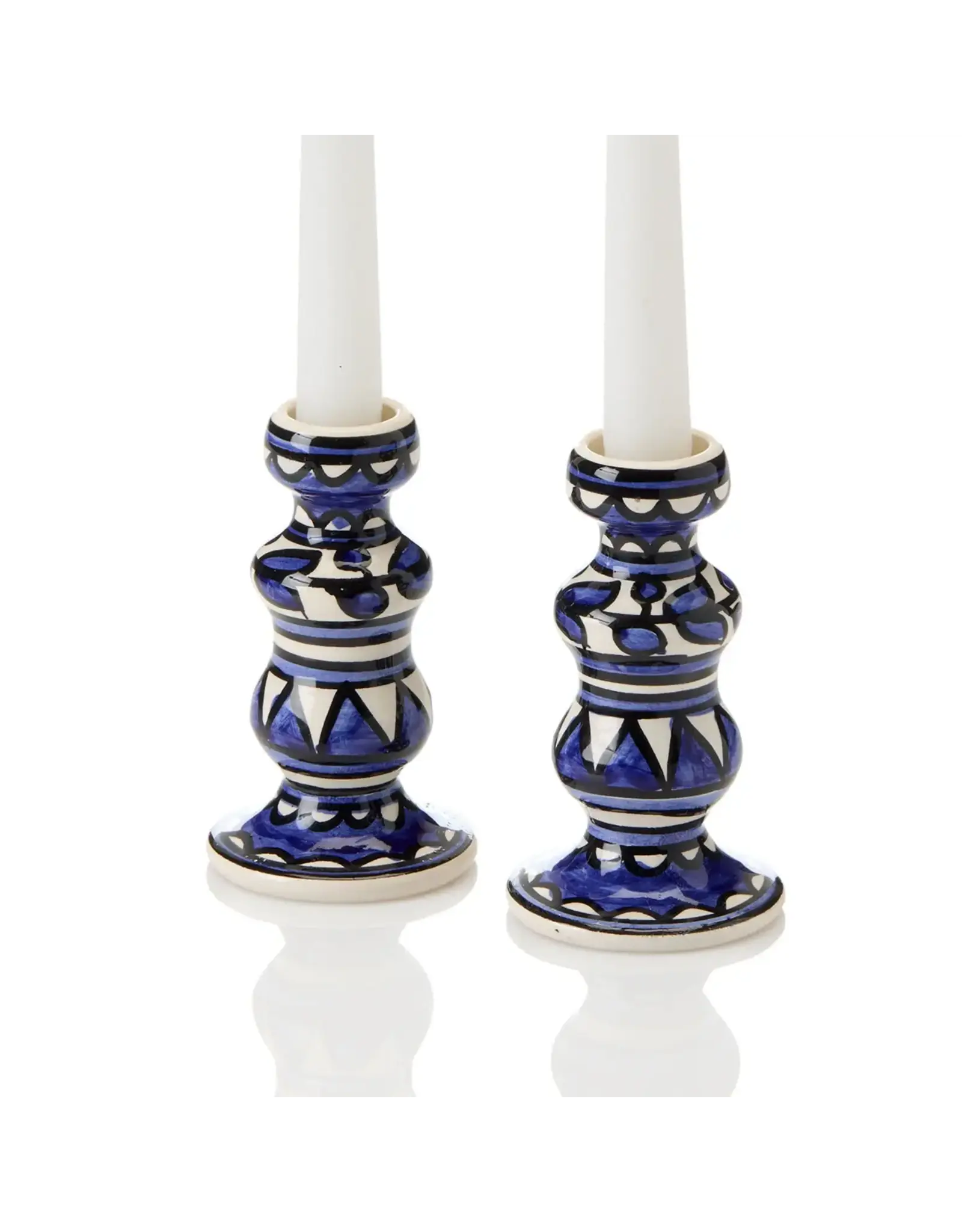 Blue West Bank Candle Holders - Set of 2