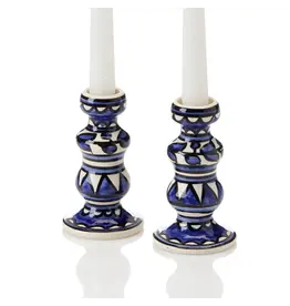 Blue West Bank Candle Holders - Set of 2