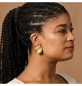 Kiran Crumpled Spiral Post Earrings, India