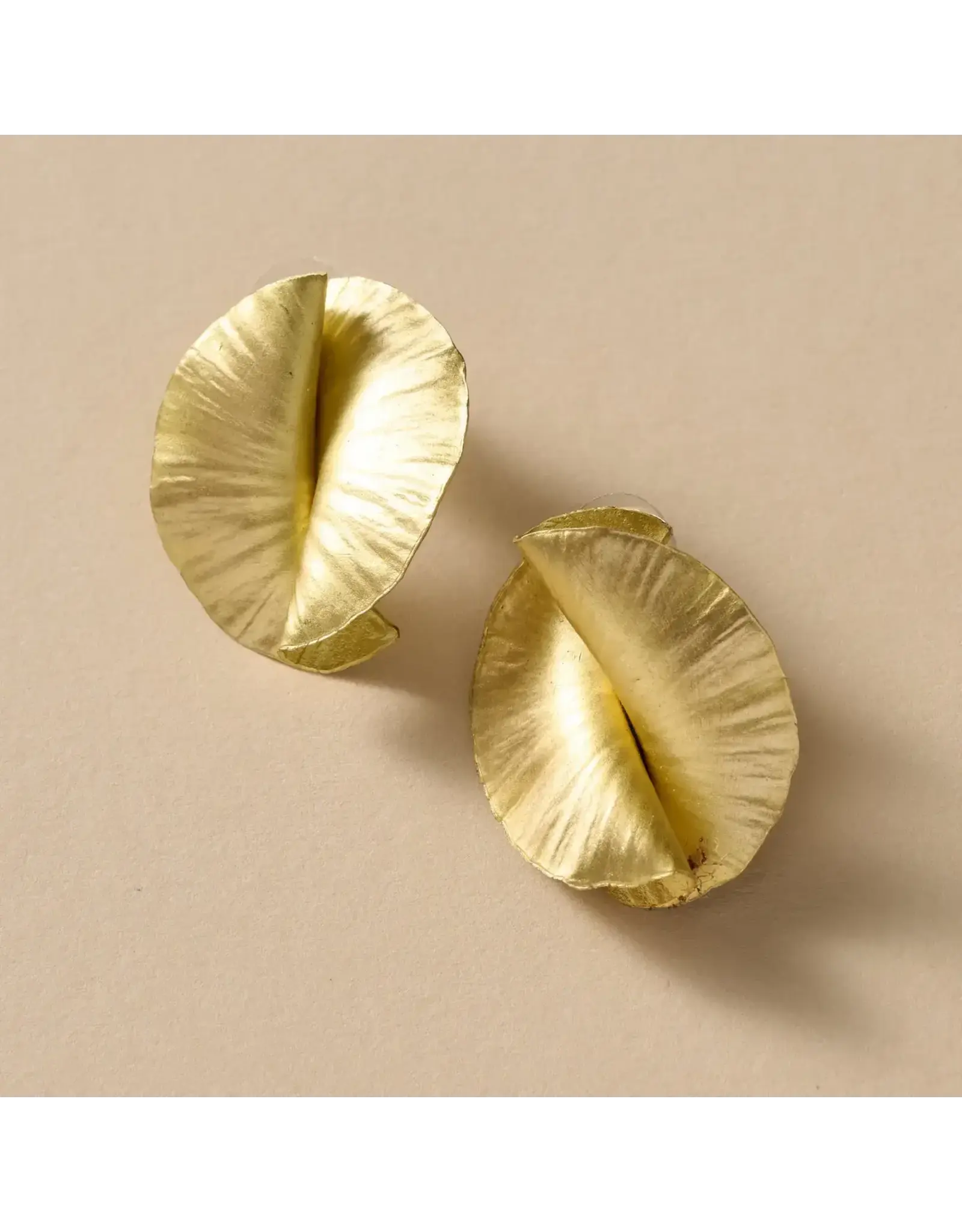 Kiran Crumpled Spiral Post Earrings, India