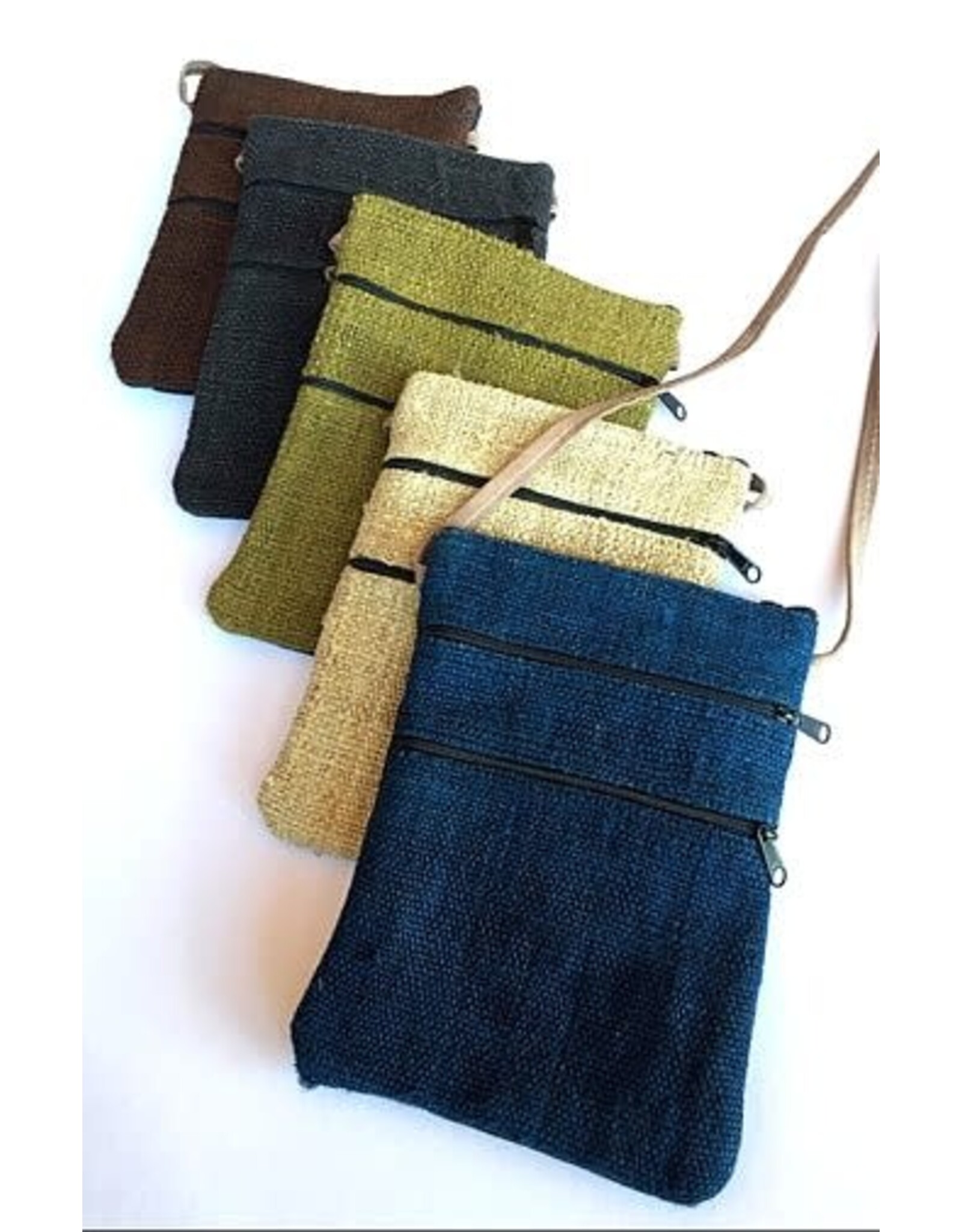 Trade roots Hemp Passport Bag w/ Two Zippers, Nepal