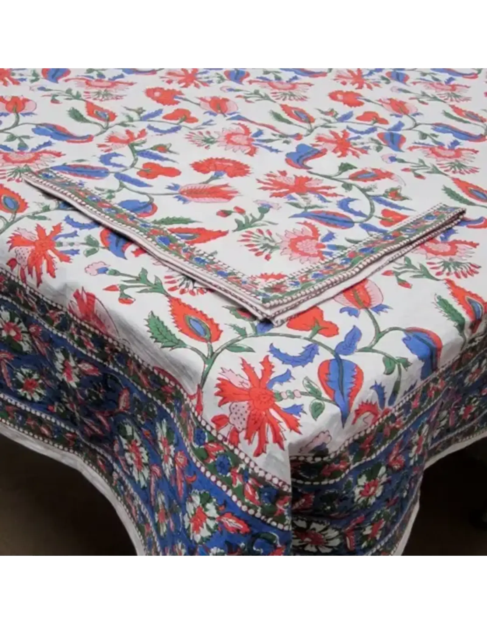 Tablecloth Chamoli Flower Org/Blu 60X90