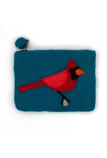 Cardinal Felt Coin Purse, Nepal | Teal