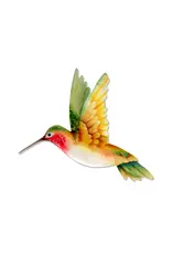 Hummingbird Wall Decor Yellow and Green, w/ Capiz-in/Outdoor