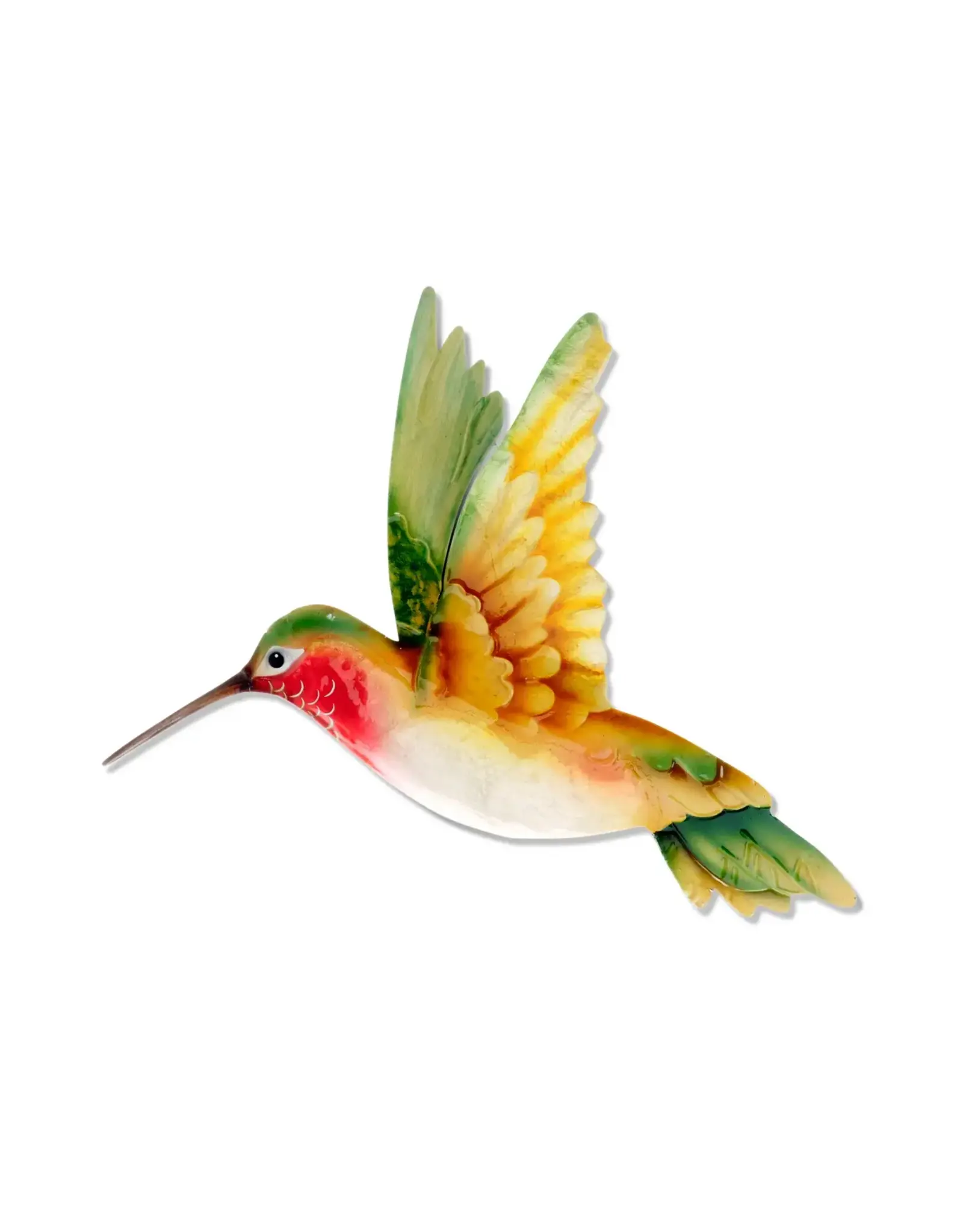 Hummingbird Wall Decor Yellow and Green, w/ Capiz-in/Outdoor