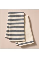 Multi-Striped Cream Black Tea Towel Set