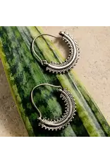 Manake Silvertone Arc Dangle Earrings