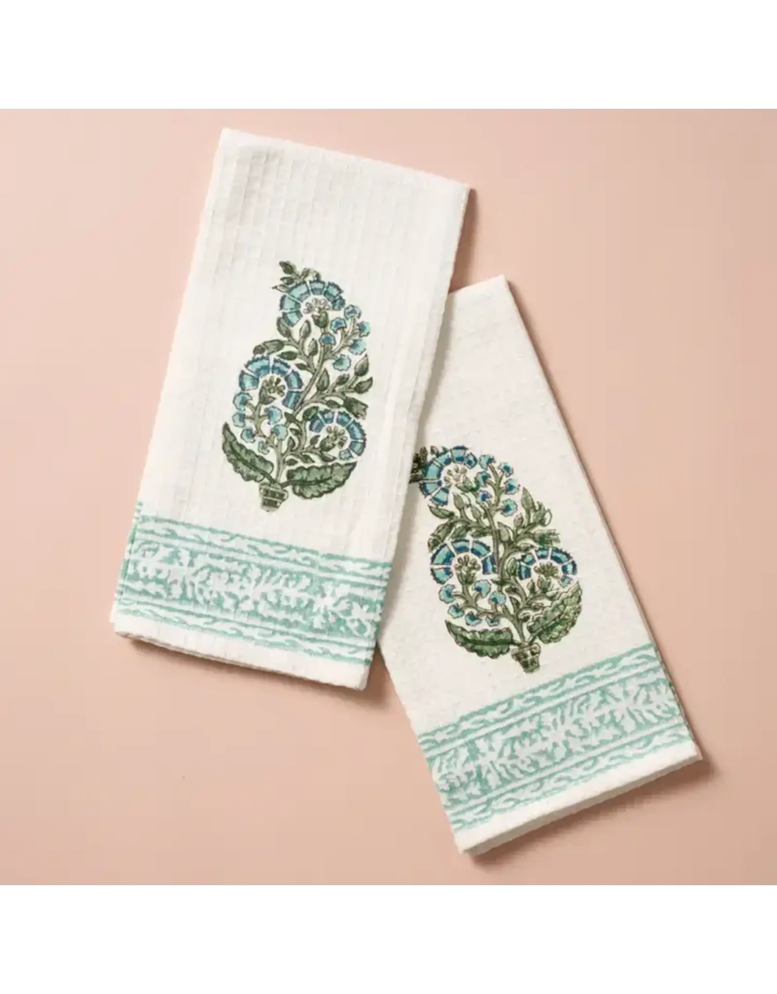 Pera Cotton Block Print Hand Towel Set