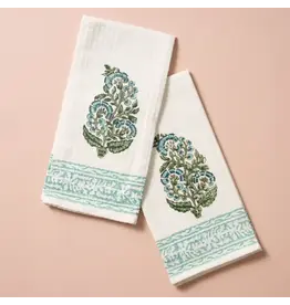 Pera Cotton Block Print Hand Towel Set