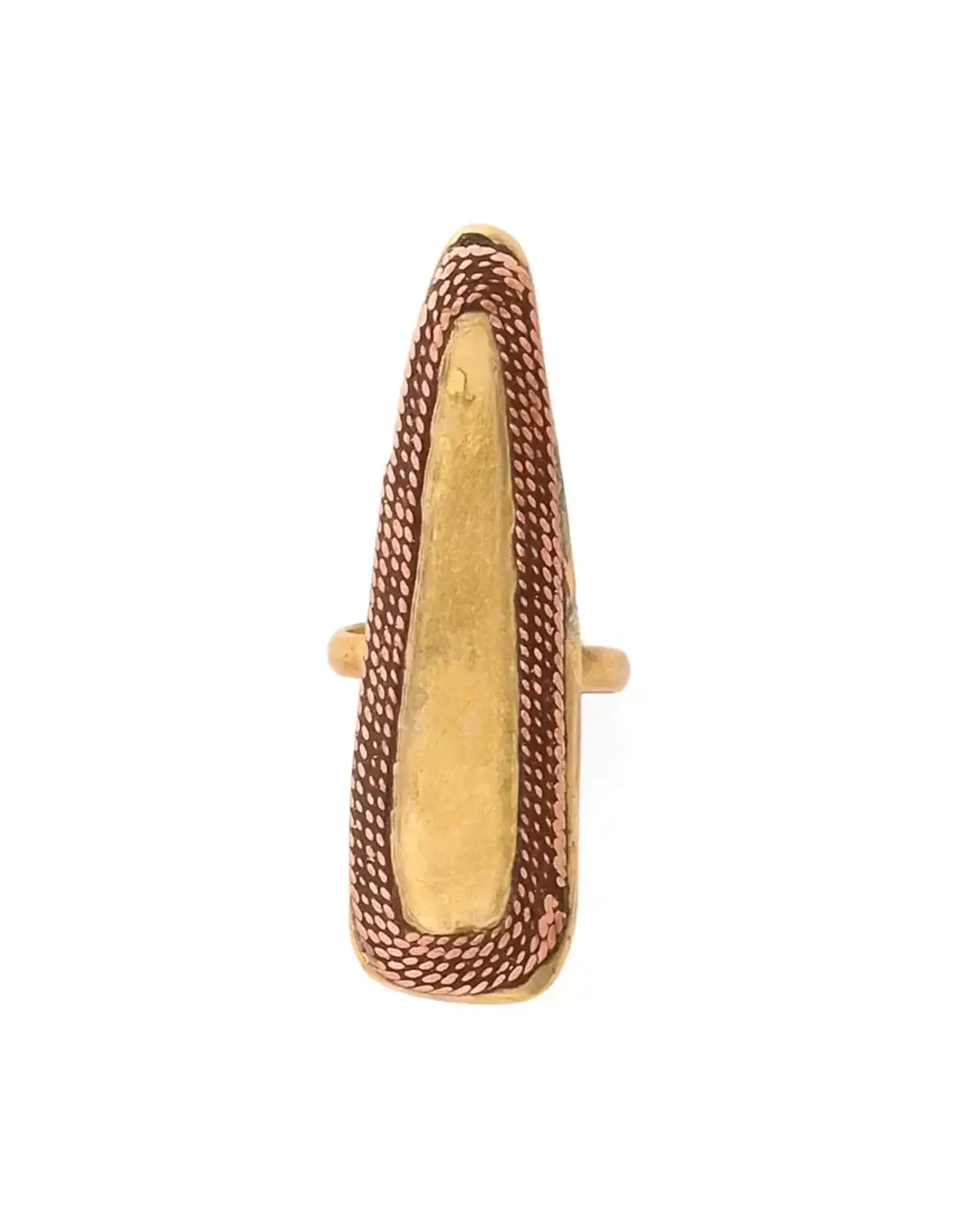 Kenyan Copper and Brass Shield Ring - Adjustable