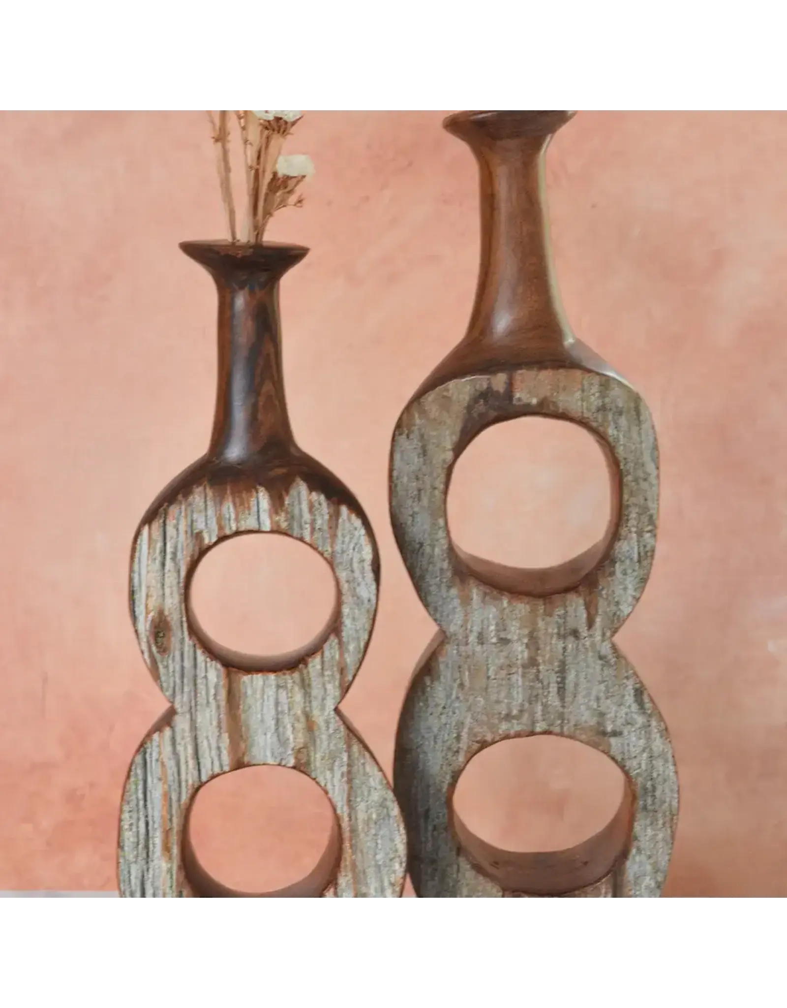 Small Mozambican Sandalwood Infinity Stem Vase