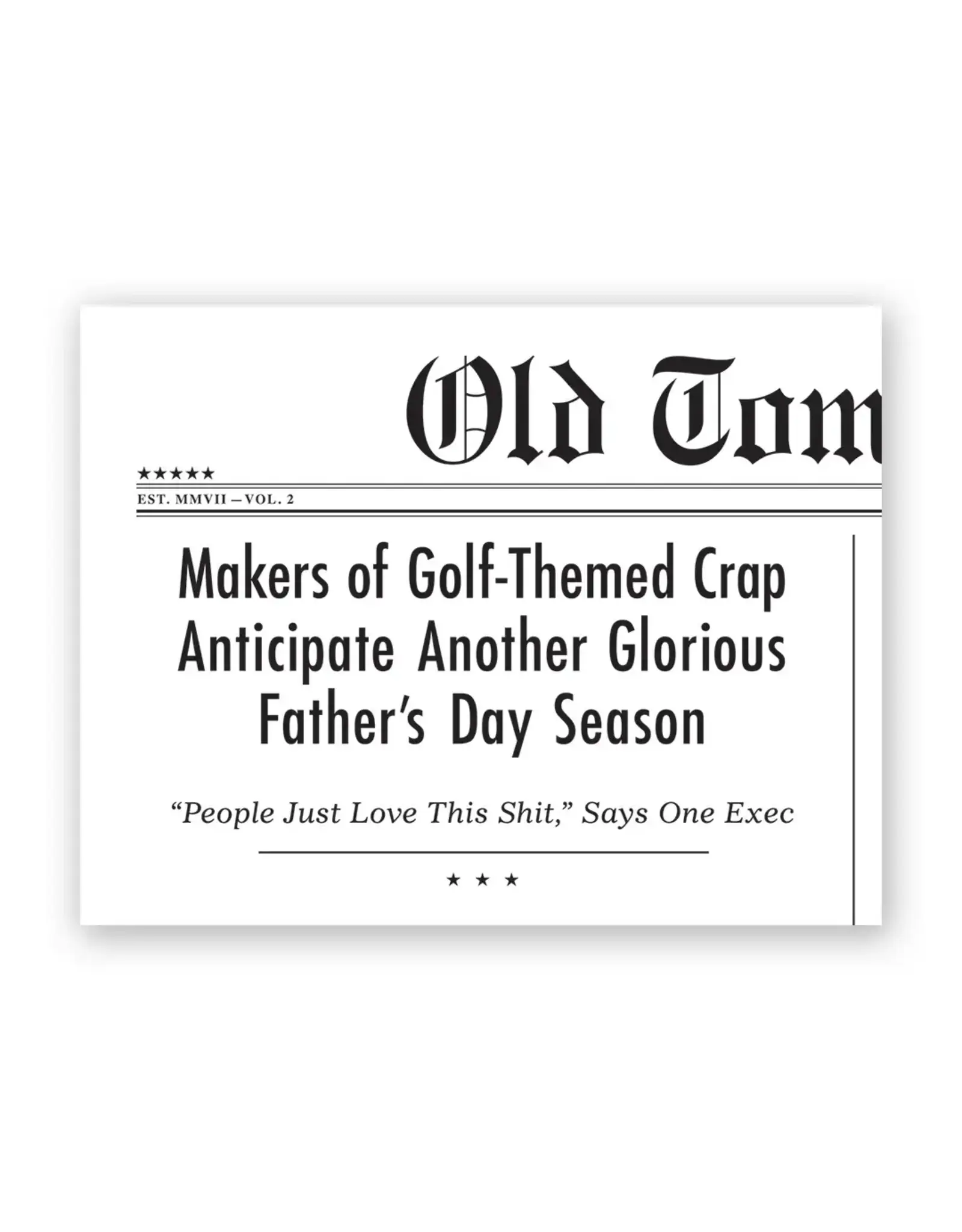 Golf-Themed Crap Father's Day Greeting Card
