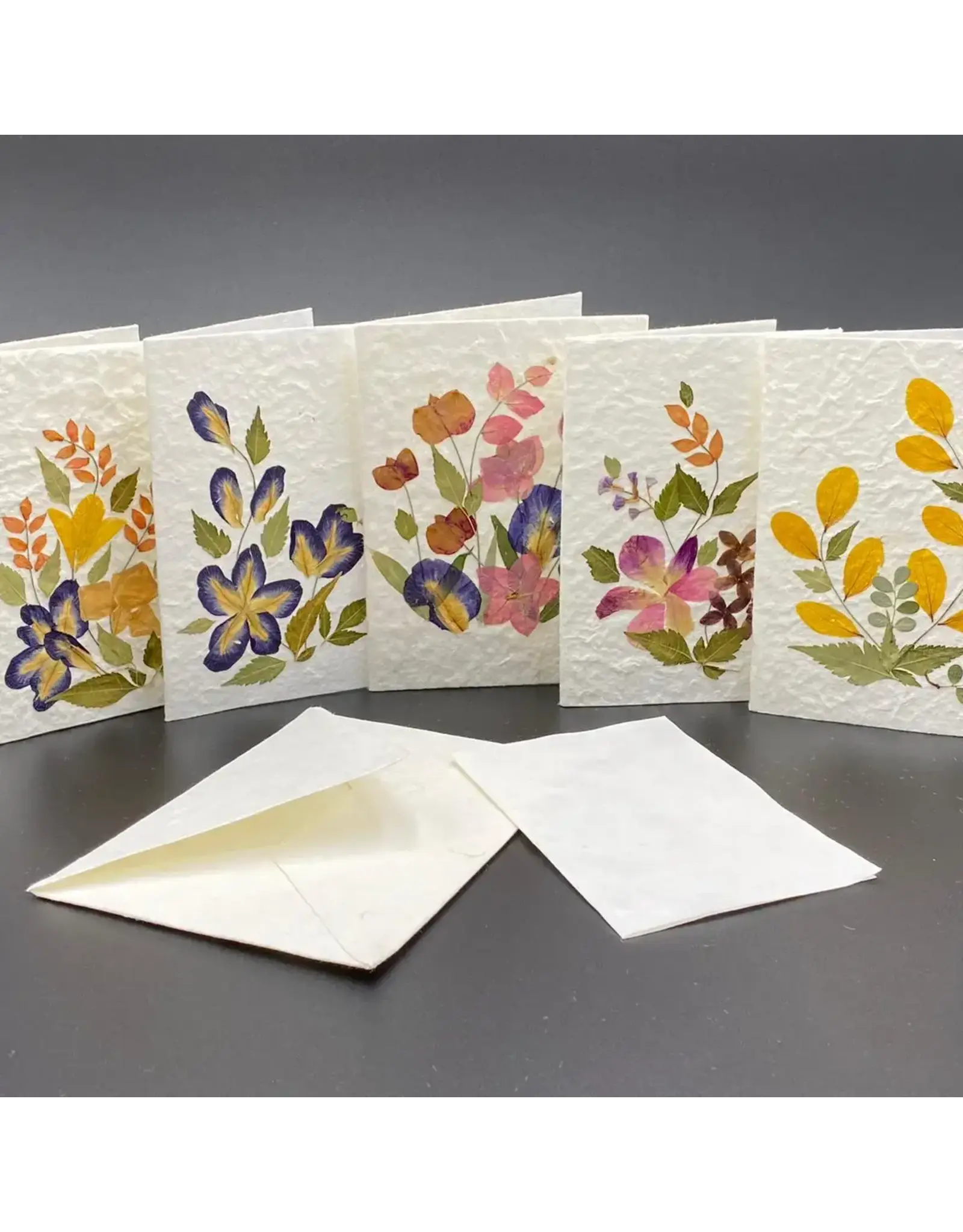 Trade roots Mulberry Paper Note Cards w/ Dried Flowers, INDIVIDUAL, Vietnam