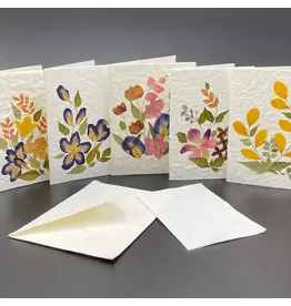 Trade roots Mulberry Paper Note Cards w/ Dried Flowers, INDIVIDUAL, Vietnam