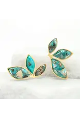Coastal Leaf Emperor Stone Earrings