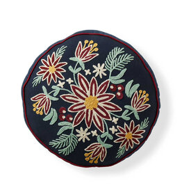 Festive Florals Crewel Pillow