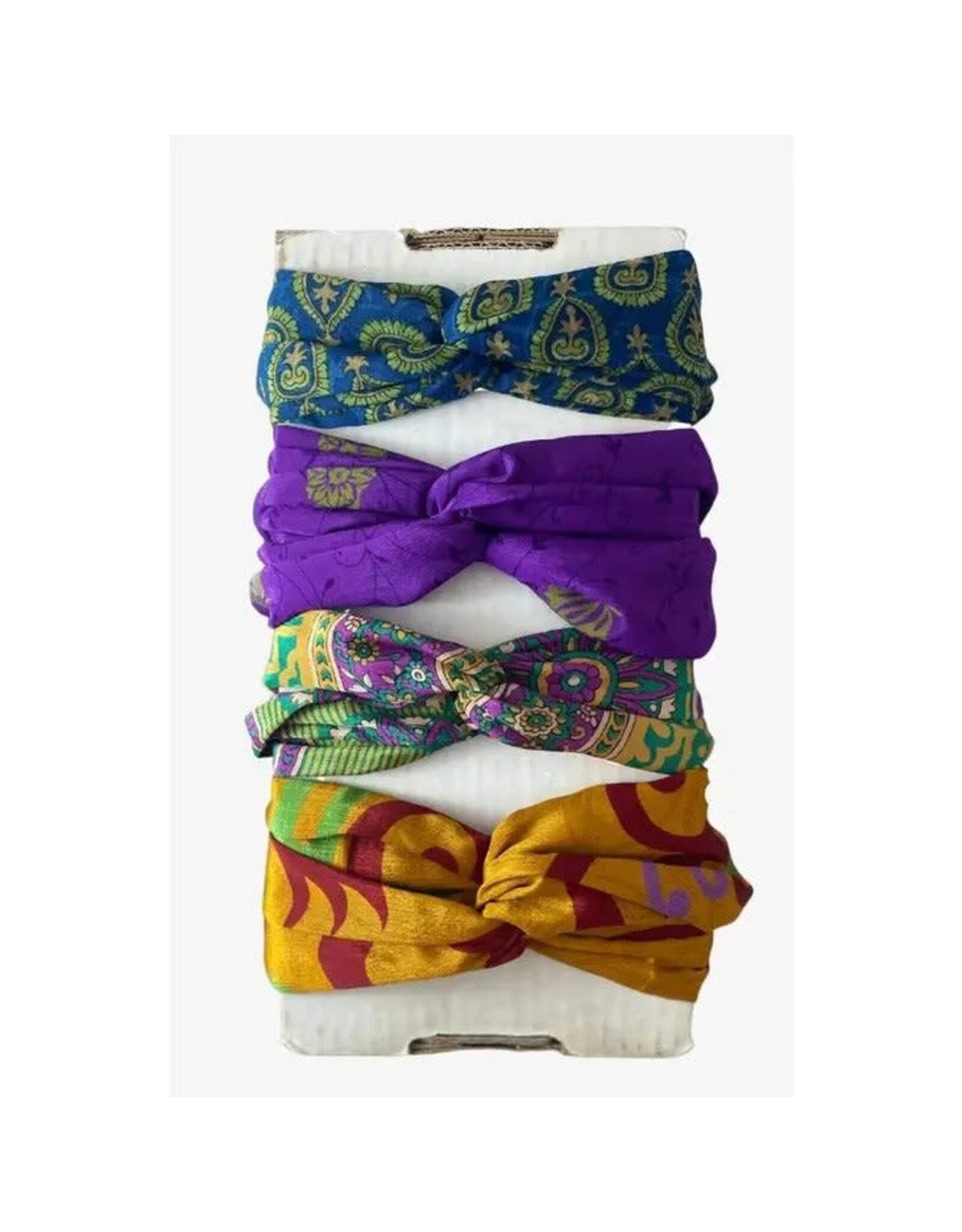 Vintage Sari Headband - Double Wrapped Loop, Colors Vary, Sold Singly