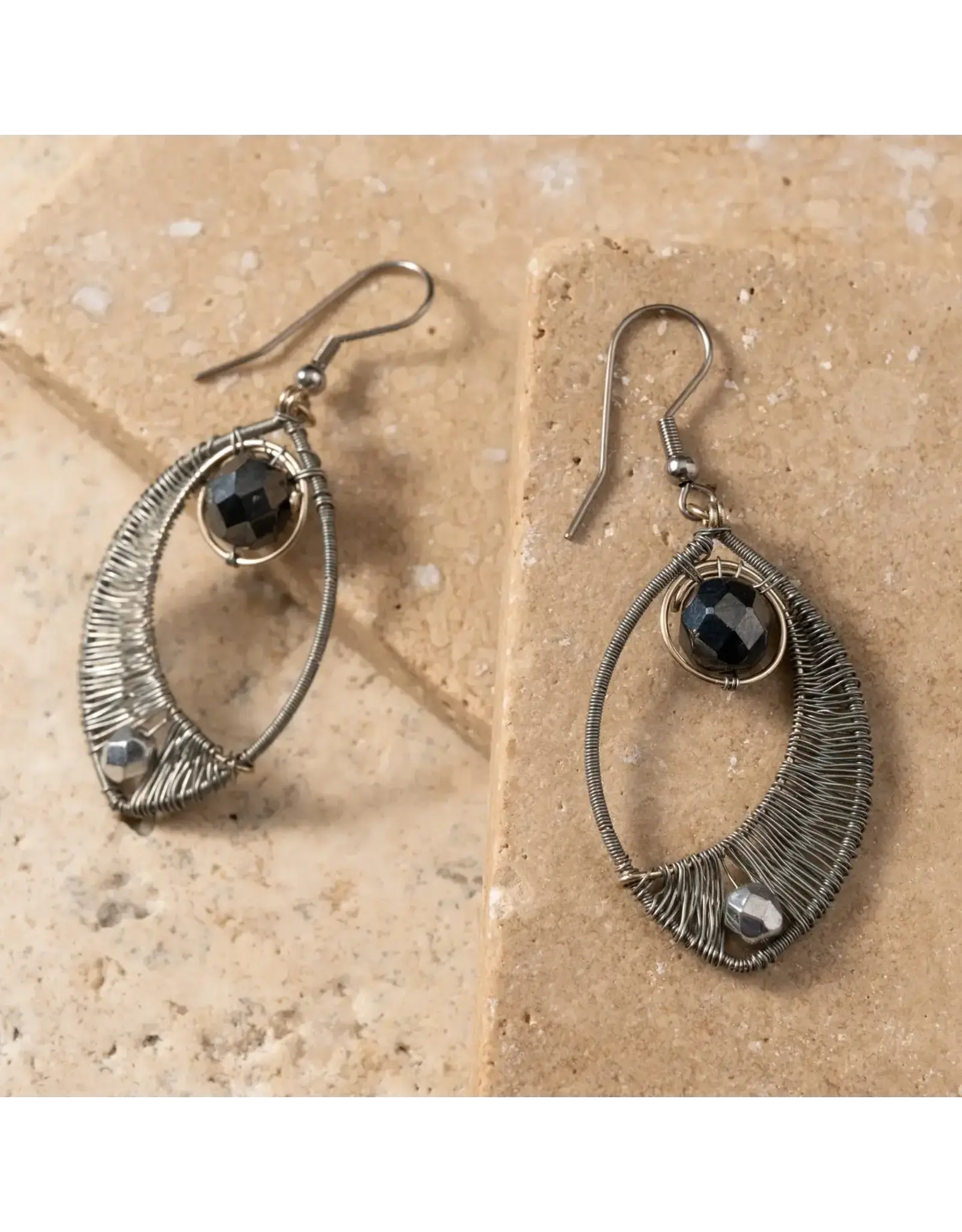 Ojo Silver Wire Wrapped Earrings