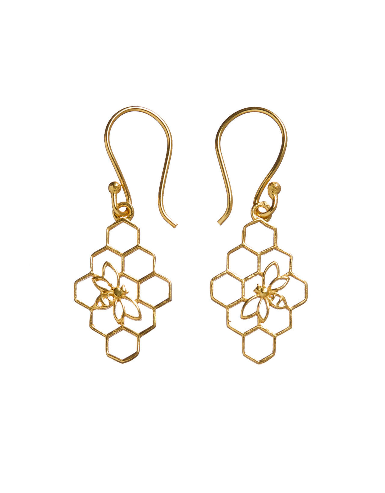 Beehive Gold Color Earrings,