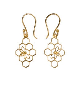 Beehive Gold Color Earrings,
