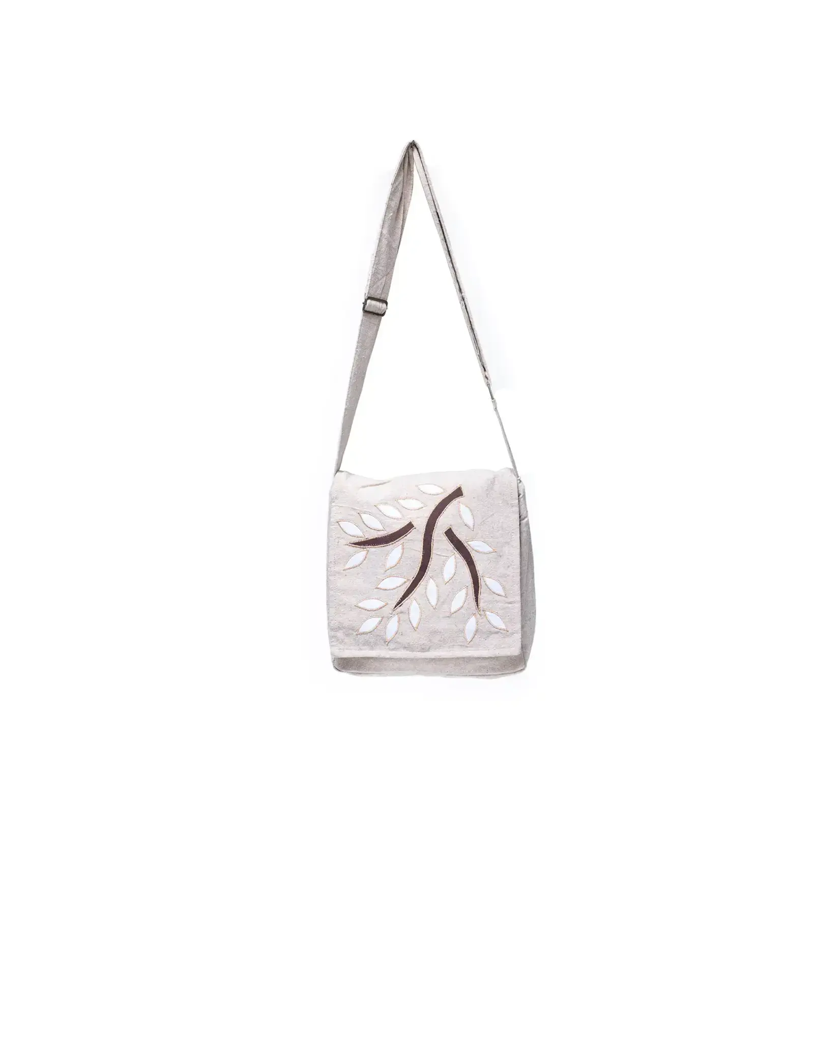 Falling Leaves Cotton Crossbody Flap Bag