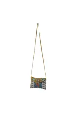 Hand-Stitched Flower Design Cotton Crossbody Bag