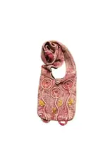 Light Purple Cotton Crossbody Bag with Hand-Woven Flower