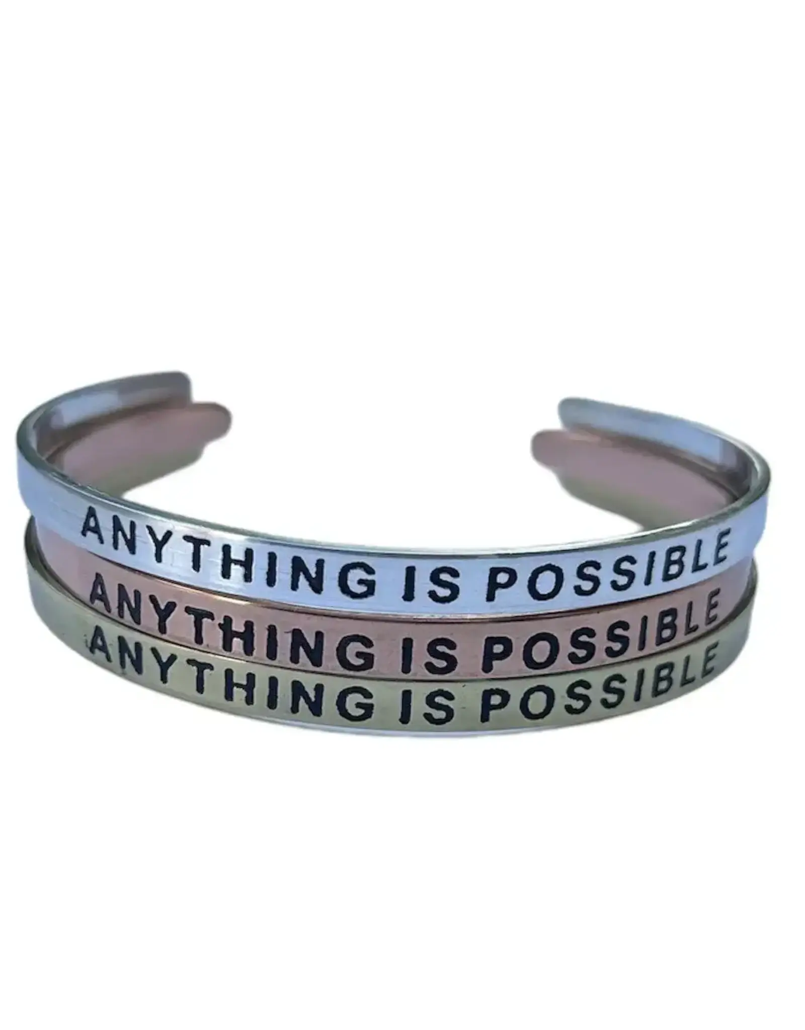Assorted Word Bracelets, Brass and Silver