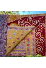 Sari Throw, Assorted Colors and Patterns, India (56" W 88" L approx)