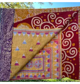 Sari Throw, Assorted Colors and Patterns, India (56" W 88" L approx)