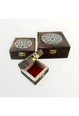 Wood Tree Box with Latch, India