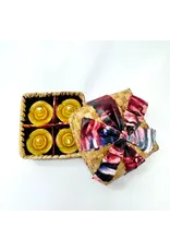 Rose Bees Wax Candle Set in A Banana Leaf Box