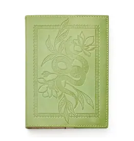 Snake Embossed Green Leather Journal - Refillable Notebook
