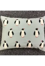 Pillow Applique/Embo 12x16" Penguin Blue
