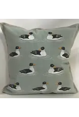 Puddle Duck Aqua Applique and Embroidered Pillow
