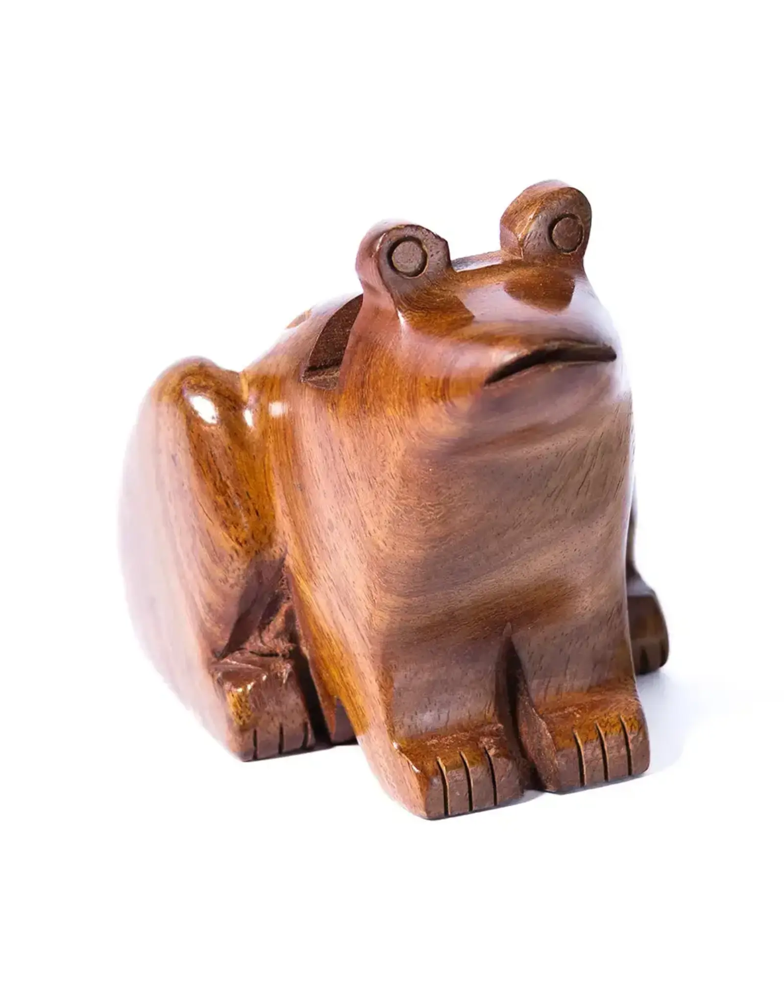 Frog Eyeglass Holder Stand - Hand Carved Wood