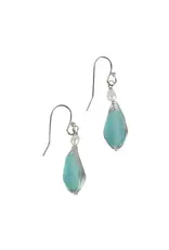 Aqua Pearl Silver Drop Earrings, India