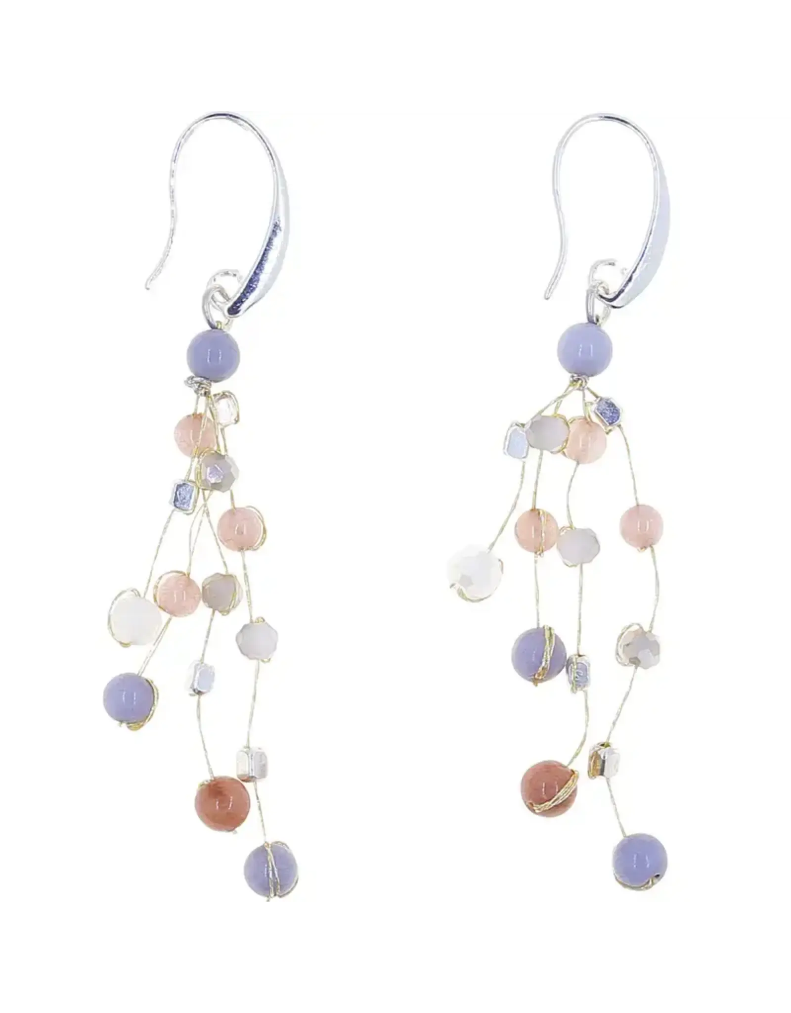 Trade roots Reena Multistrand Silk and Bead Earrings (MORE COLORS)