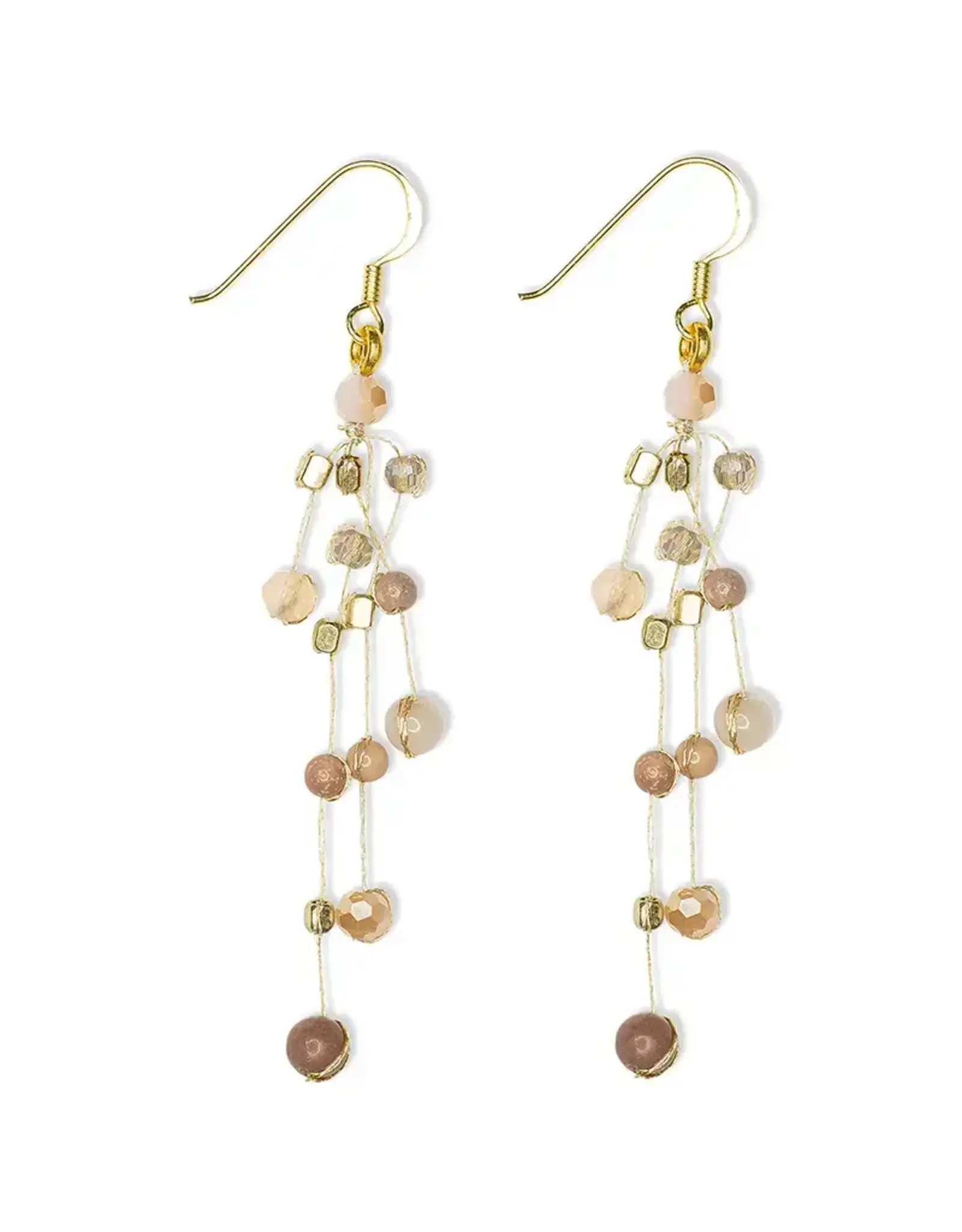 Trade roots Reena Multistrand Silk and Bead Earrings (MORE COLORS)