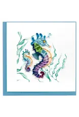 Colorful Seahorse Quilling card