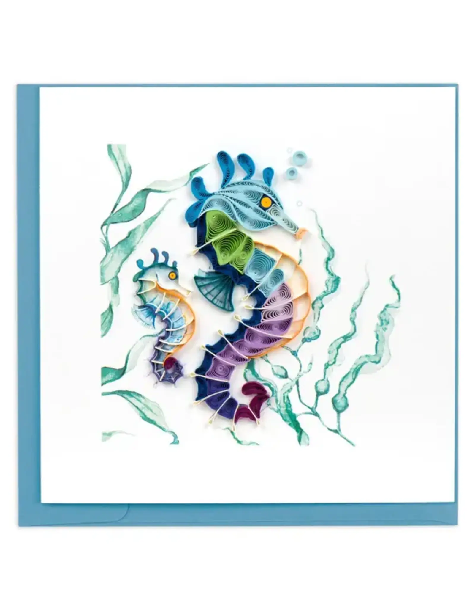 Colorful Seahorse Quilling card