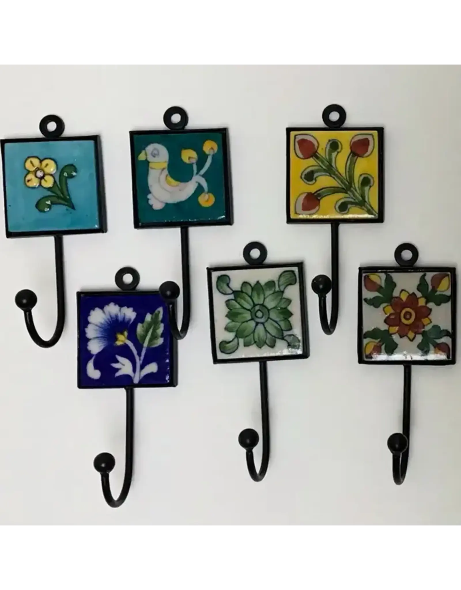Pottery Hook 2" Square Multi, India