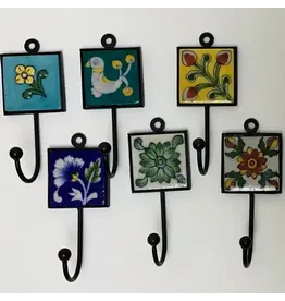 Pottery Hook 2" Square Multi, India