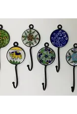 Pottery Hook 2" Round Flat Multi, India